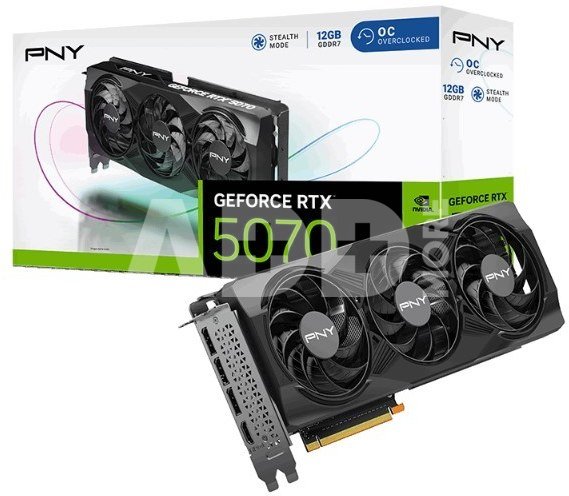 PNY Graphics card GeForce RTX 5070 OC 3F 12GB 192-bit 672GB/s