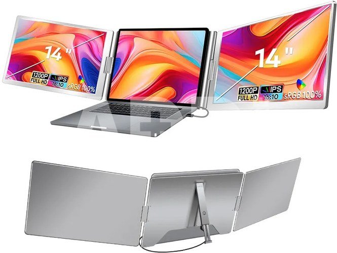 Extralink Portable Laptop Monitors Smart Life S688 14'' IPS, 2 monitors, 1920x1200