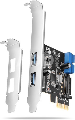 AXAGON PCI-Express card with a pair of internal and a pair of external USB 5Gbps ports | PCEU-232RS