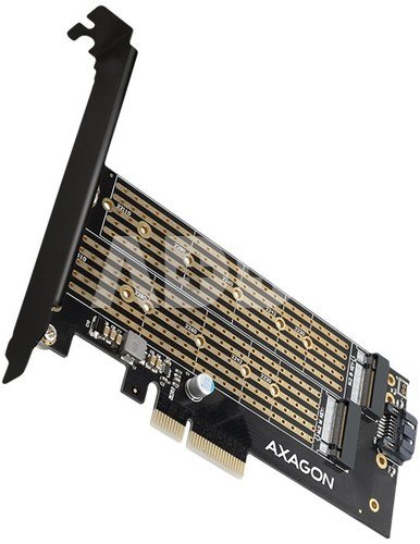 AXAGON PCI-Express x4 adapter to connect up to two M.2 disks to a computer | PCEM2-D