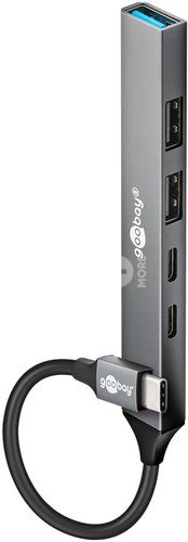 Goobay Slim 5-Port USB Hub, USB-C to USB-C/USB-A, 5 Gbit/s | 74460