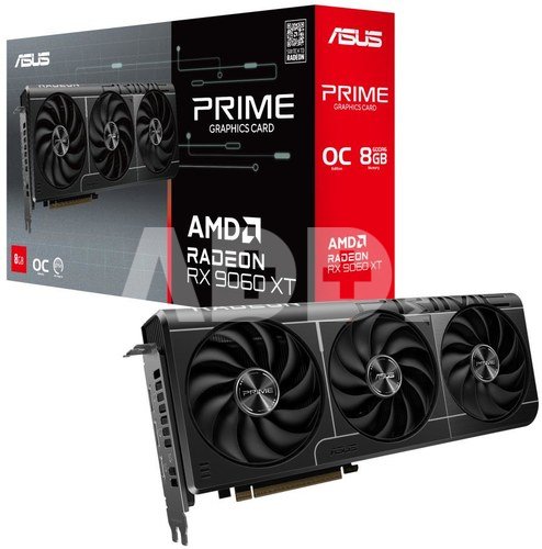 Graphics Card|ASUS|AMD Radeon RX 9060 XT|8 GB|GDDR6|128 bit|PCIE 5.0 16x|GPU 2740 MHz|Triple slot Fansink|1xHDMI|2xDisplayPort|PRIME-RX9060XT-O8G