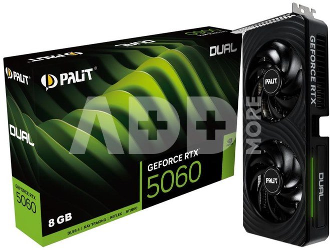 Graphics Card|PALIT|NVIDIA GeForce RTX 5060|8 GB|GDDR7|128 bit|PCIE 5.0 16x|Dual Slot Fansink|3xDisplayPort|NE75060019P1-GB2063D