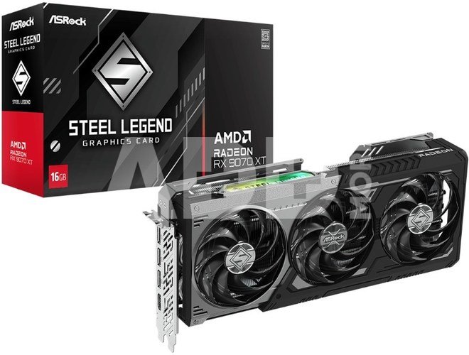 ASRock Karta graficzna RX 9070 XT STEEL LEGEND DARK 16GB GDDR6 256bit 3DP/HDMI