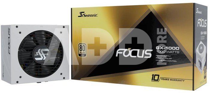 Power Supply|SEASONIC|FOCUS GX White ATX 3 (2024)|1000 Watts|Efficiency 80 PLUS GOLD|MTBF 100000 hours|FOCUS-GX-1000-V4-WHITE