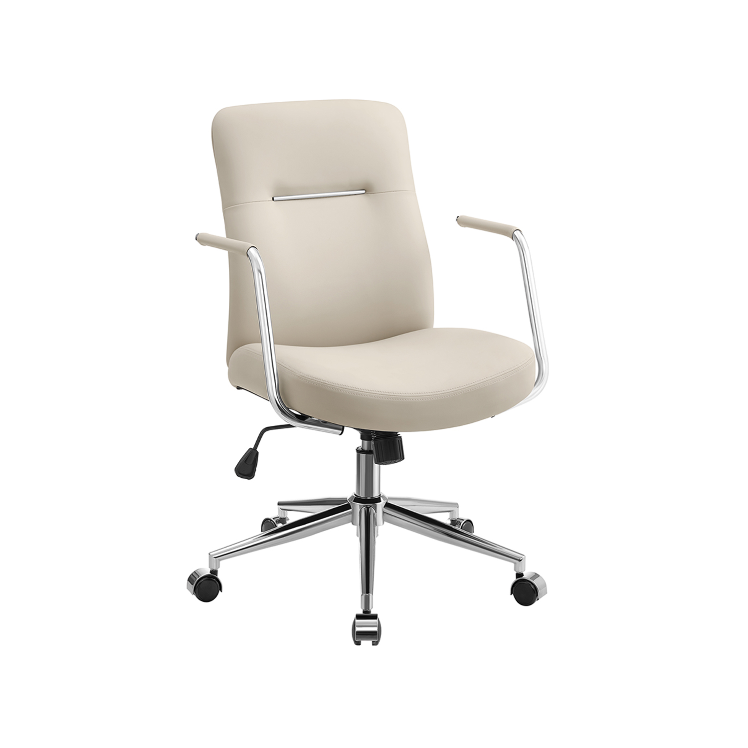 Stilinga biuro kėdė su išlenktu atlošu | 150kg | 60 x 60 x (93-103) cm | Smėlio