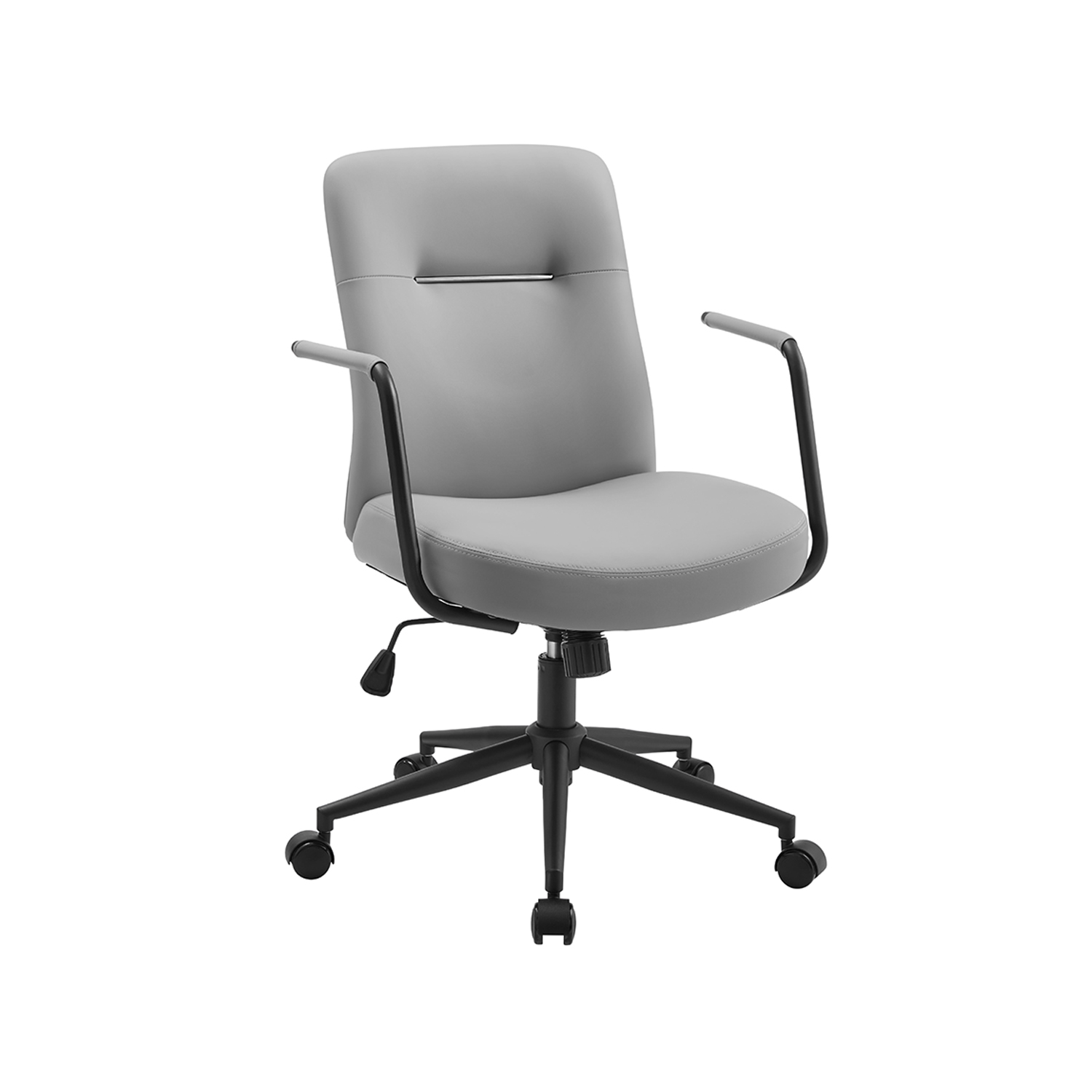 Stilinga biuro kėdė su išlenktu atlošu | 150kg | 60 x 60 x (93-103) cm | Pilka