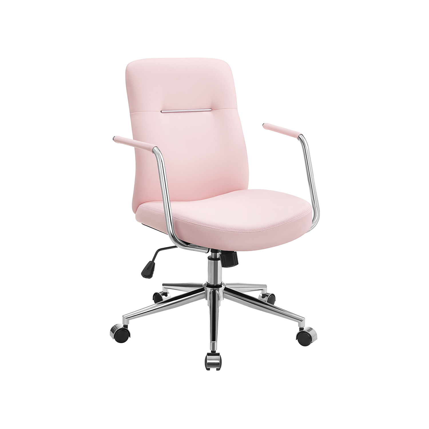 Stilinga biuro kėdė su išlenktu atlošu | 150kg | 60 x 60 x (93-103) cm | Rožinė