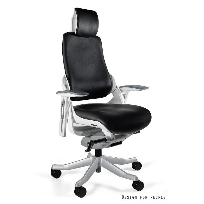 Profesionali Ergonominė Biuro kėdė | WAU - WHITE/NATURAL LEATHER FL