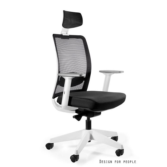 Profesionali Ergonominė Biuro kėdė | ANGGUN - WHITE, BLACK MESH/FABRIC BL