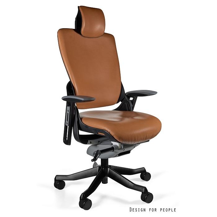 Profesionali Ergonominė Biuro kėdė | WAU 2 - BLACK/NATURAL LEATHER FL