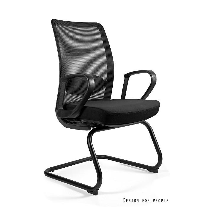 Profesionali Ergonominė Biuro kėdė | ANGGUN SKID - BLACK MESH/FABRIC BL
