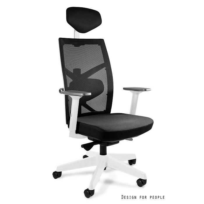 Profesionali Ergonominė Biuro kėdė | TUNE - WHITE, BLACK MESH/FABRIC BL