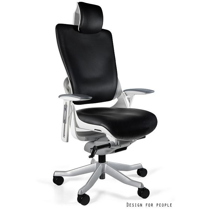 Profesionali Ergonominė Biuro kėdė | WAU 2 - WHITE/NATURAL LEATHER FL