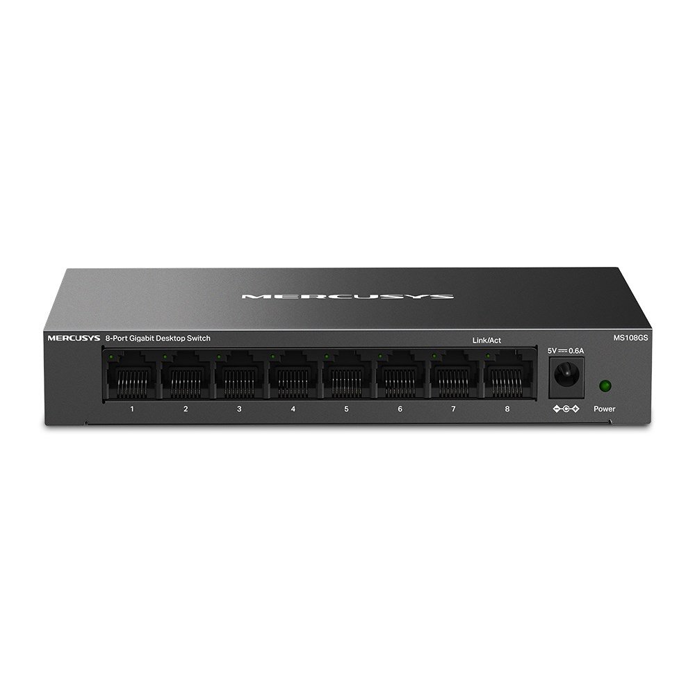 Mercusys MS108GS tinklo komutatorius Ne-valdomas Gigabit Ethernet (10/100/1000) Juoda