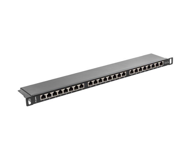 LANBERG PATCH PANEL 24 PORT 0.5U CAT.5E FTP BLACK