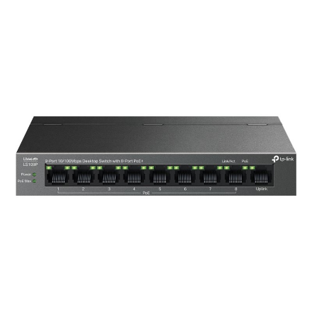 Komutatorius TP-LINK  9-Port 10/100 Mbps Desktop Switch with 8-Port PoE+  LS109P  Unmanaged  Des