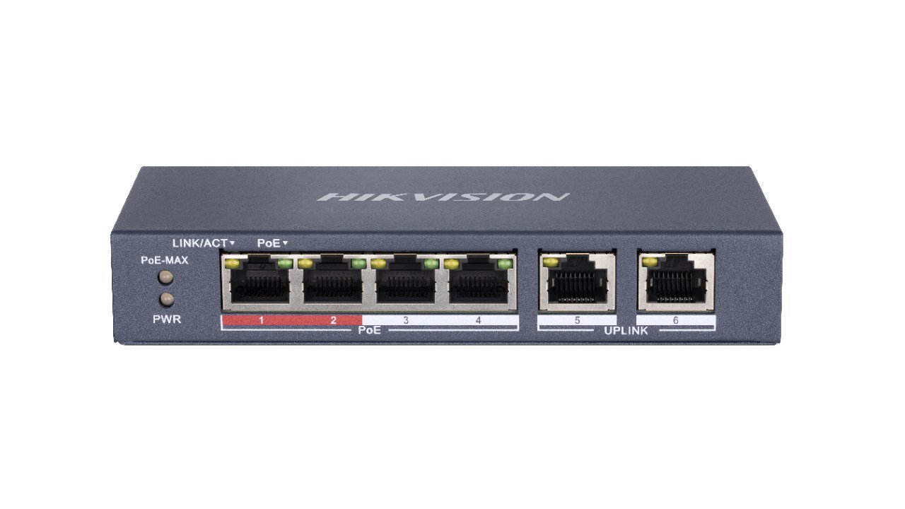 Komutatorius Hikvision  Switch  DS-3E0106P-E/M  Unmanaged  Desktop  10/100 Mbps (RJ-45) ports q