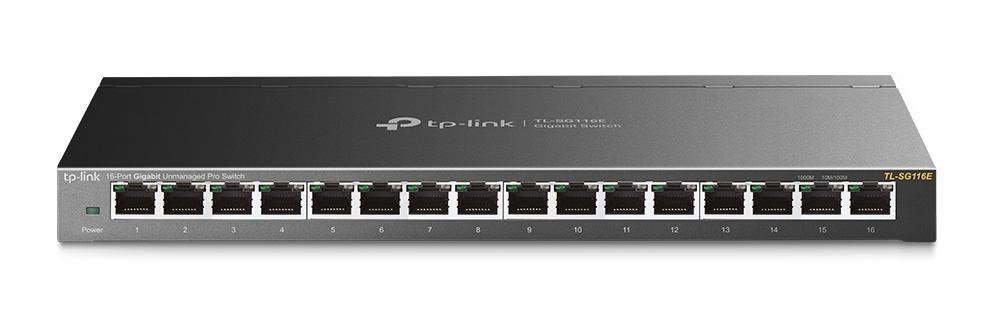 Komutatorius TP-LINK Switch TL-SG116E Web managed, Wall mountable, 1 Gbps (RJ-45) ports quantity 16,