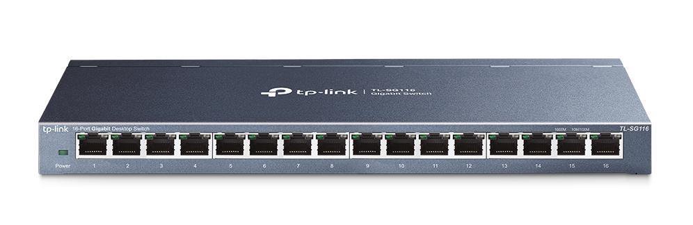 Komutatorius TP-LINK  16-Port Gigabit Switch  TL-SG116  Unmanaged  Desktop