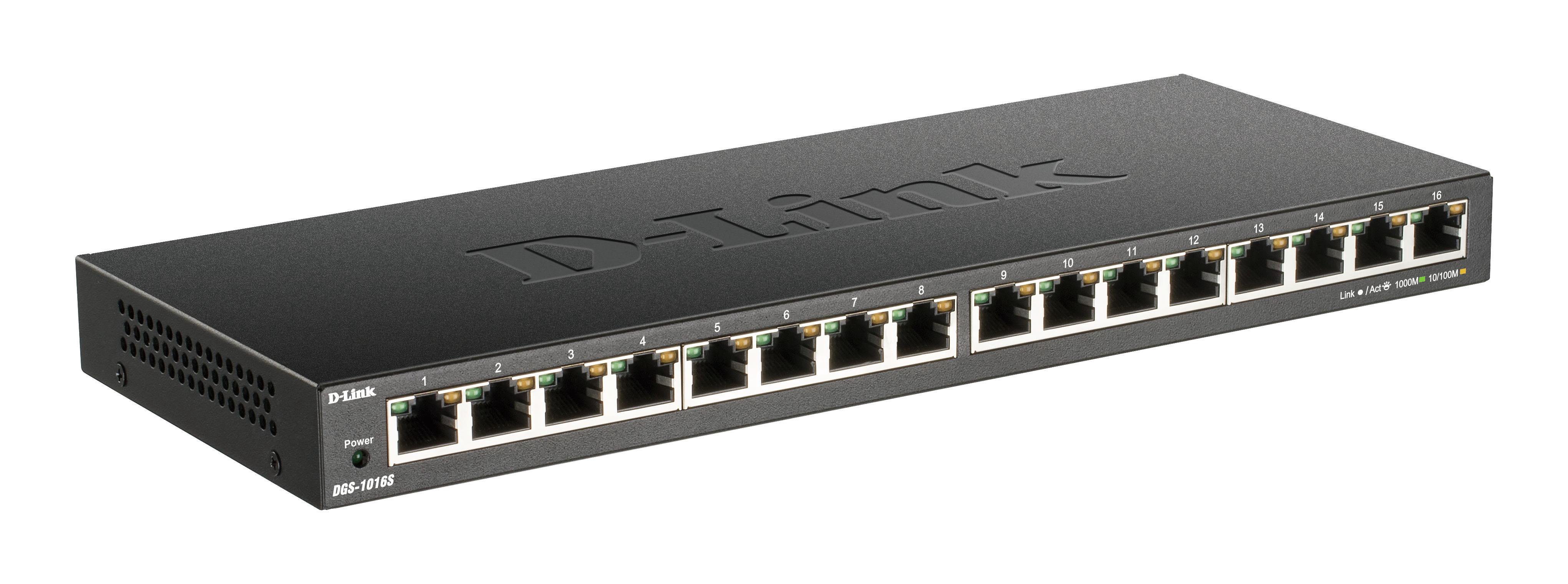 Komutatorius D-Link  16-Port Gigabit Desktop Switch  DGS-1016S  Unmanaged  Desktop