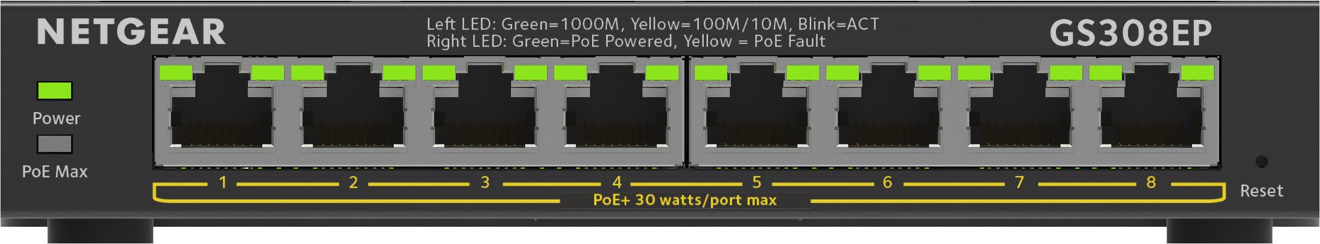 Komutatorius NETGEAR GS308EP-100PES