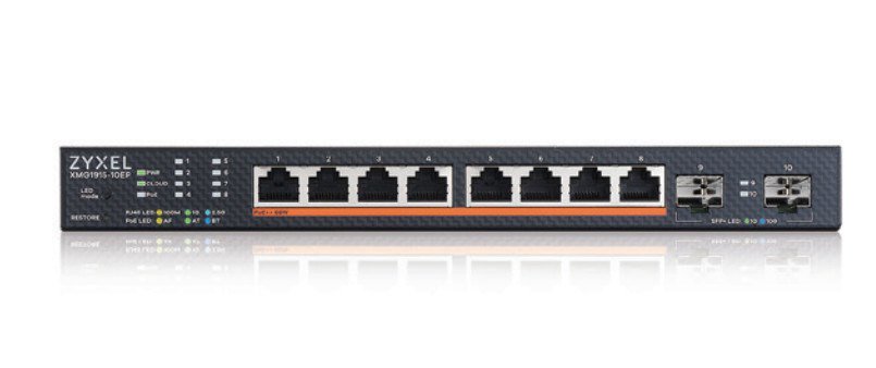 ZYXEL XMG1915-10EP, 8-PORT 2.5GBE, 2 SFP+, 8 X POE++ 130W SMART SWITCH, HYBRID MODE, STANDALONE OR N