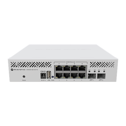 Komutatorius MikroTik CRS310-8G+2S+IN,Rackmountable, 1 Gbps (RJ-45) ports