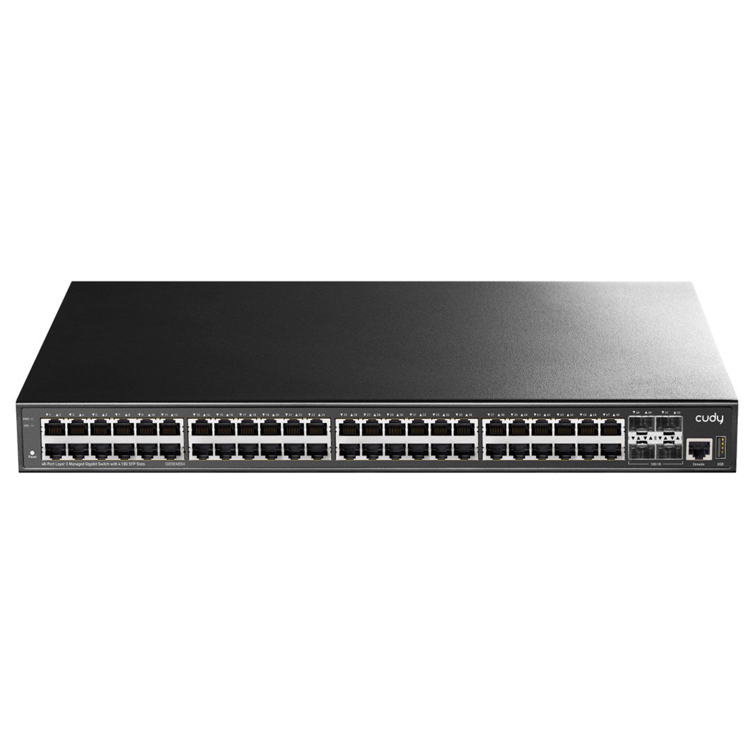 Cudy GS5048S4 tinklo komutatorius Valdomas L3 Gigabit Ethernet (10/100/1000) Juoda