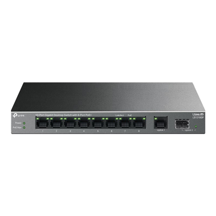 Komutatorius TP-LINK  10-Port Gigabit Desktop Switch with 8-Port PoE+  LS1210GP  Unmanaged  Desk