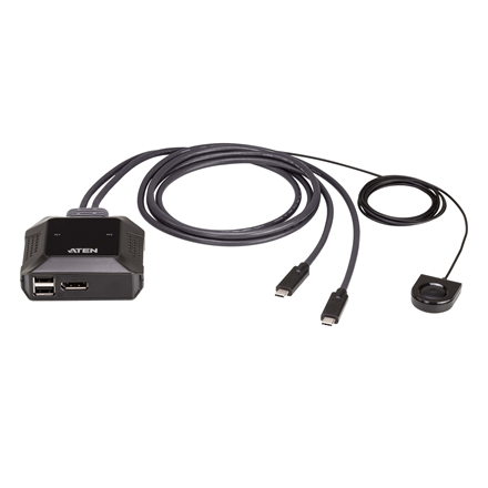 Komutatorius Aten US3312 2-Port USB-C 4K DisplayPort KVM Switch with Remote Port Selector  Aten  2