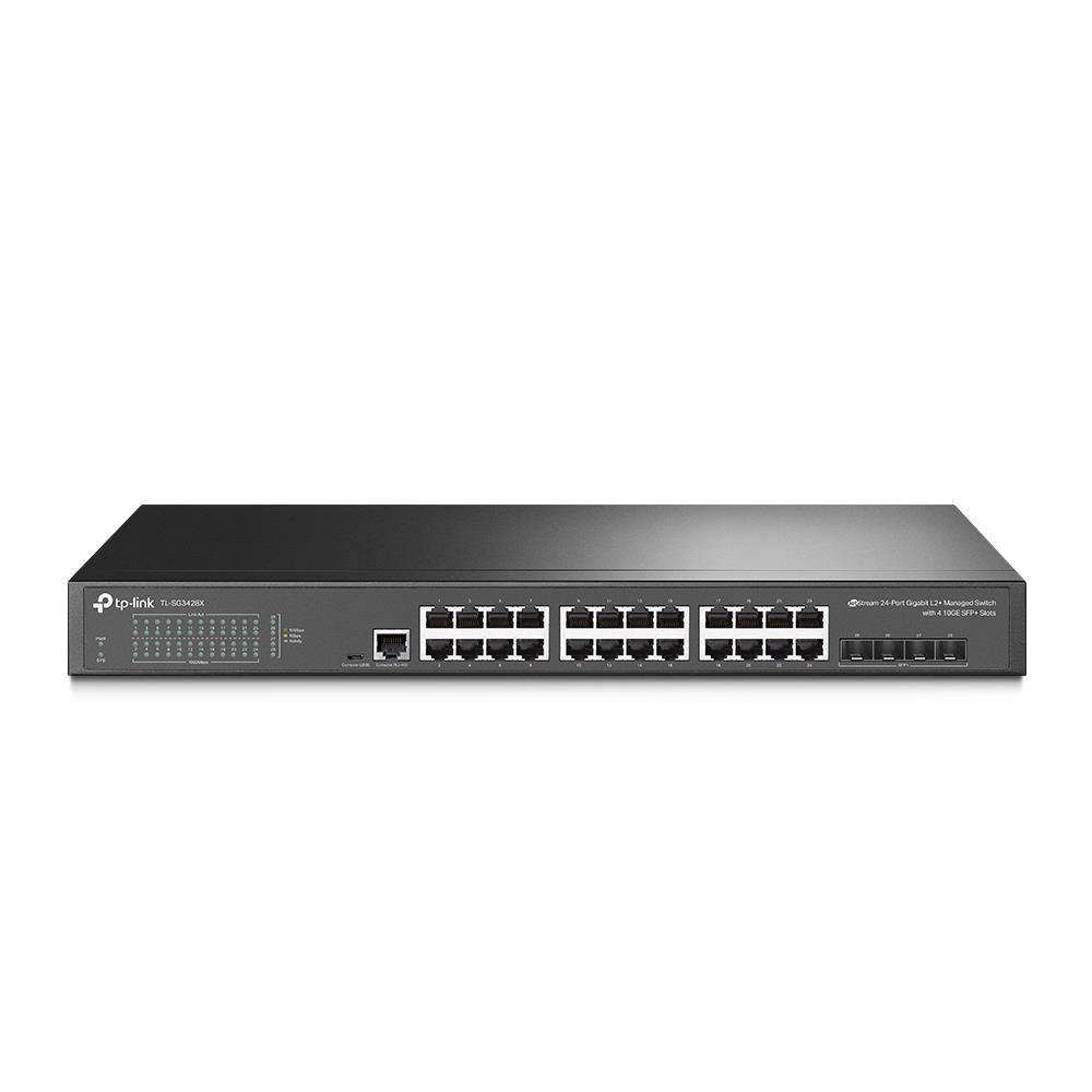 Komutatorius TP-LINK 24-Port 10/100/1000Mbps Desktop Network Switch SG3428X Managed L2+, Rackmountab