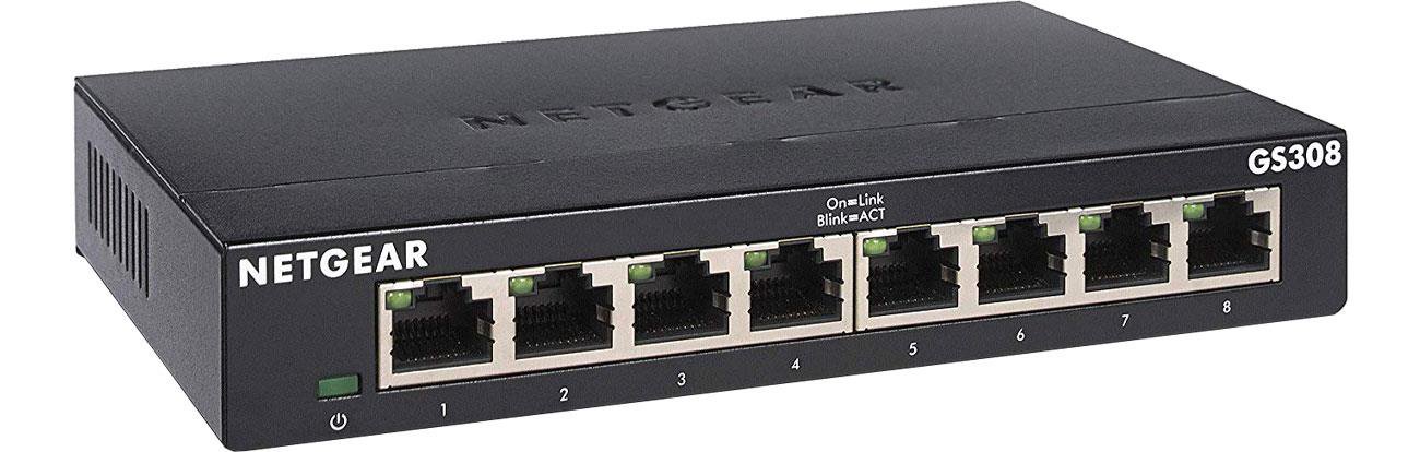 Komutatorius Netgear Switch GS308-300PES Unmanaged, Desktop, 1 Gbps (RJ-45) ports quantity 8