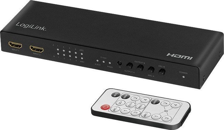 Switch LogiLink LogiLink Switch HDMI-Matrix 4x2-Port, 4K/60Hz, Scaler, HDR,ARC