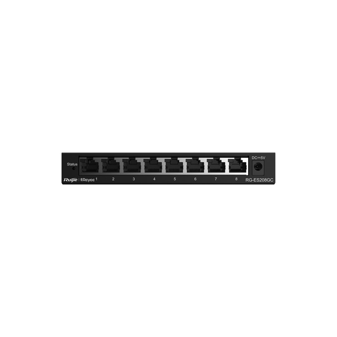 Ruijie Networks RG-ES208GC tinklo komutatorius Valdomas L2 Gigabit Ethernet (10/100/1000) Pilka