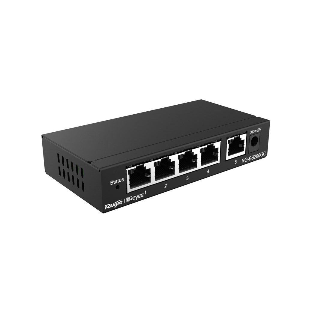 Ruijie Networks RG-ES205GC tinklo komutatorius Valdomas L2 Gigabit Ethernet (10/100/1000) Juoda