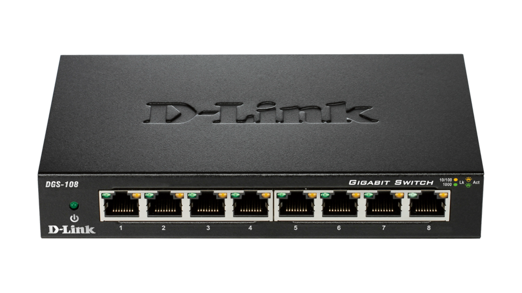 Komutatorius D-Link Switch DGS-108/E	 Unmanaged, Desktop, 1GBps (RJ-45) ports quantity 8