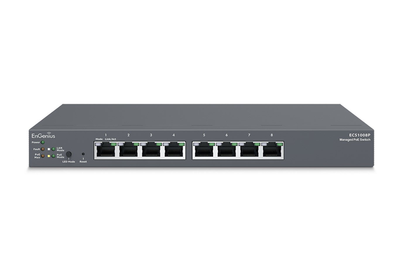 EnGenius ECS1008P tinklo komutatorius Valdomas L2 Gigabit Ethernet (10/100/1000) Maitinimas per