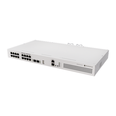 Komutatorius MikroTik  Cloud Router Switch with RouterOS L5, racmount case  CRS418-8P-8G-2S+RM