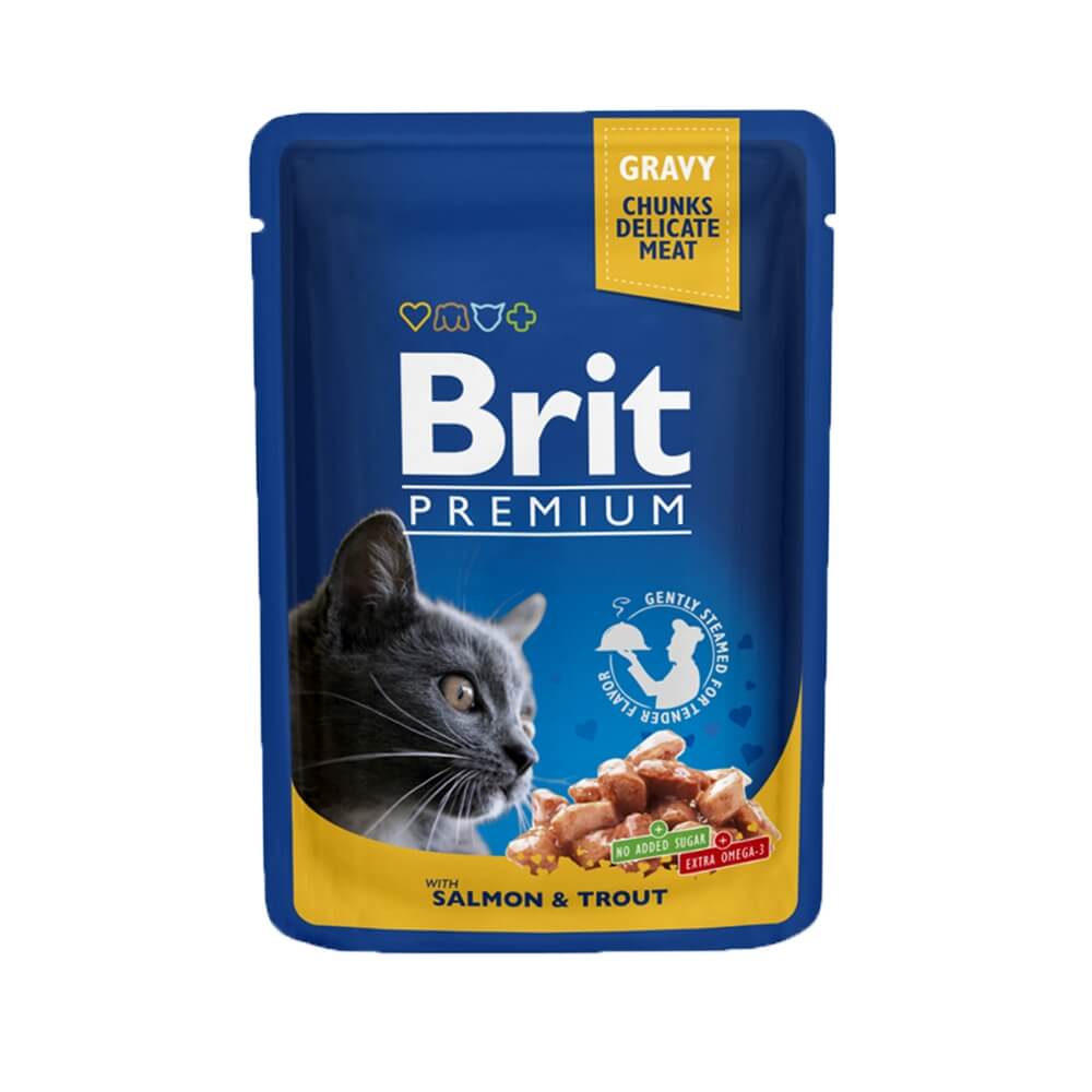 Brit Premium Salmon & Trout konservai katėms lašiša ir upėtakis, 100g