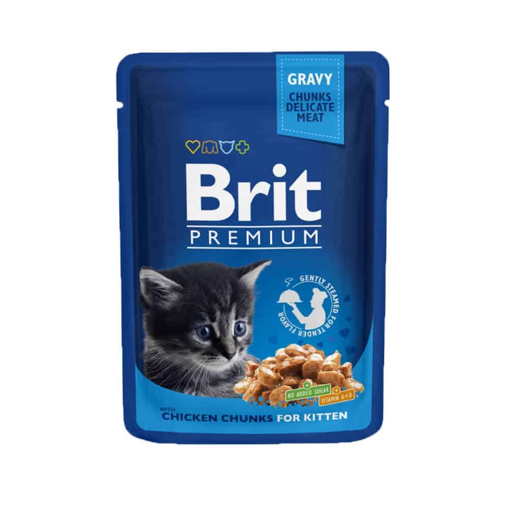 Brit Premium Chicken Chunks Kitten konservai kačiukams, 100g