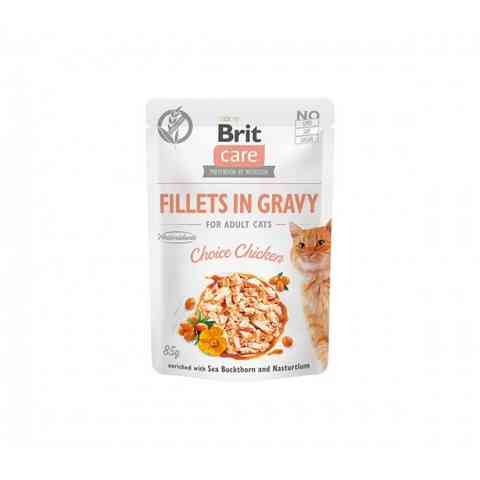 Brit Care Fillets in Gravy Choice Chicken konservai katėms  su vištiena 85 g