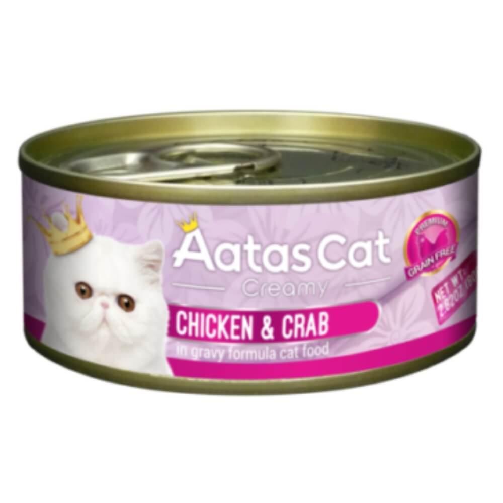 Aatas Cat Creamy Chicken Crab Konservai Katėms Su Vištiena Ir Krabu 80g