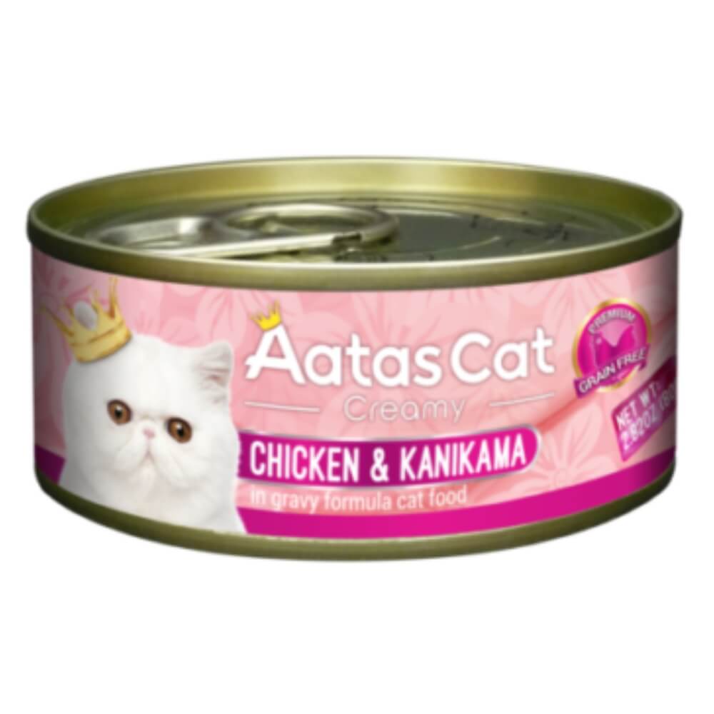 Aatas Cat Creamy Chicken Kanikama Konservai Katėms Su Vištiena Ir Krabais 80g