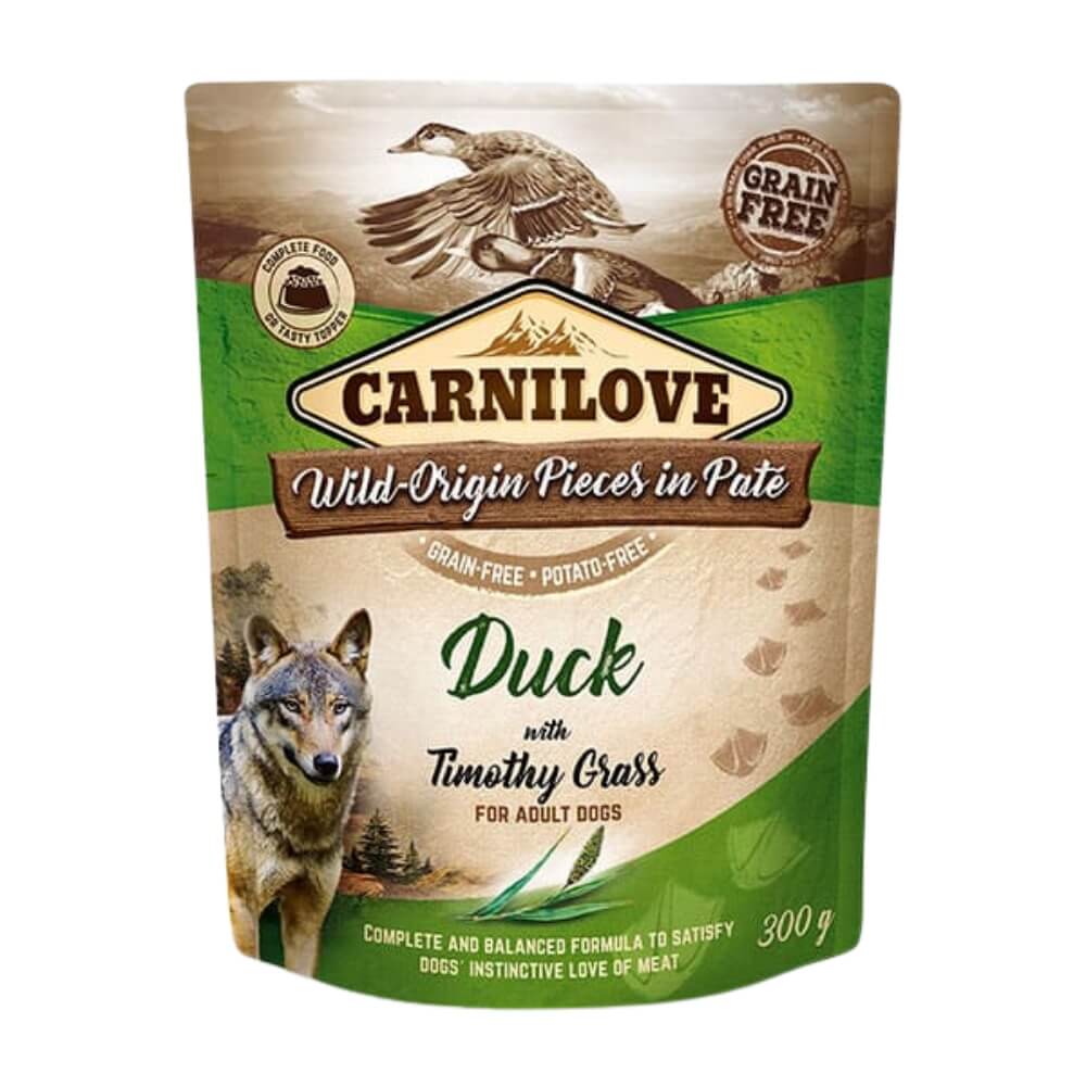 Carnilove Pate Duck with Timothy Grass begrūdis, drėgnas maistas šunims, 300 g