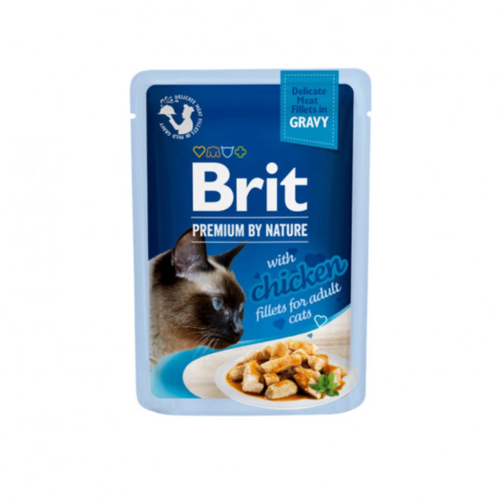 Brit Premium Cat Delicate Chicken in Gravy konservai katėms vištienos filė padaže 85g