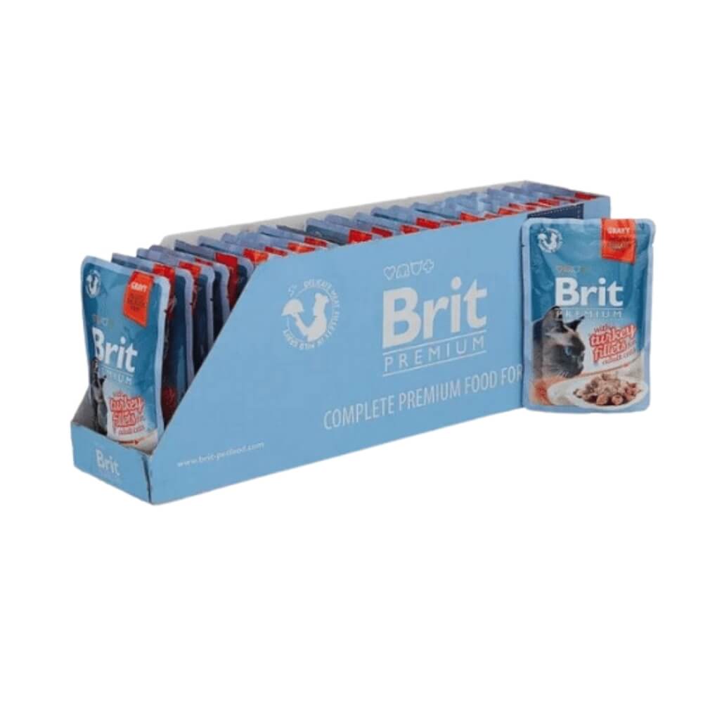 Brit Premium Delicate Turkey in Gravy konservai katėms kalakutienos filė padaže 24vnt.