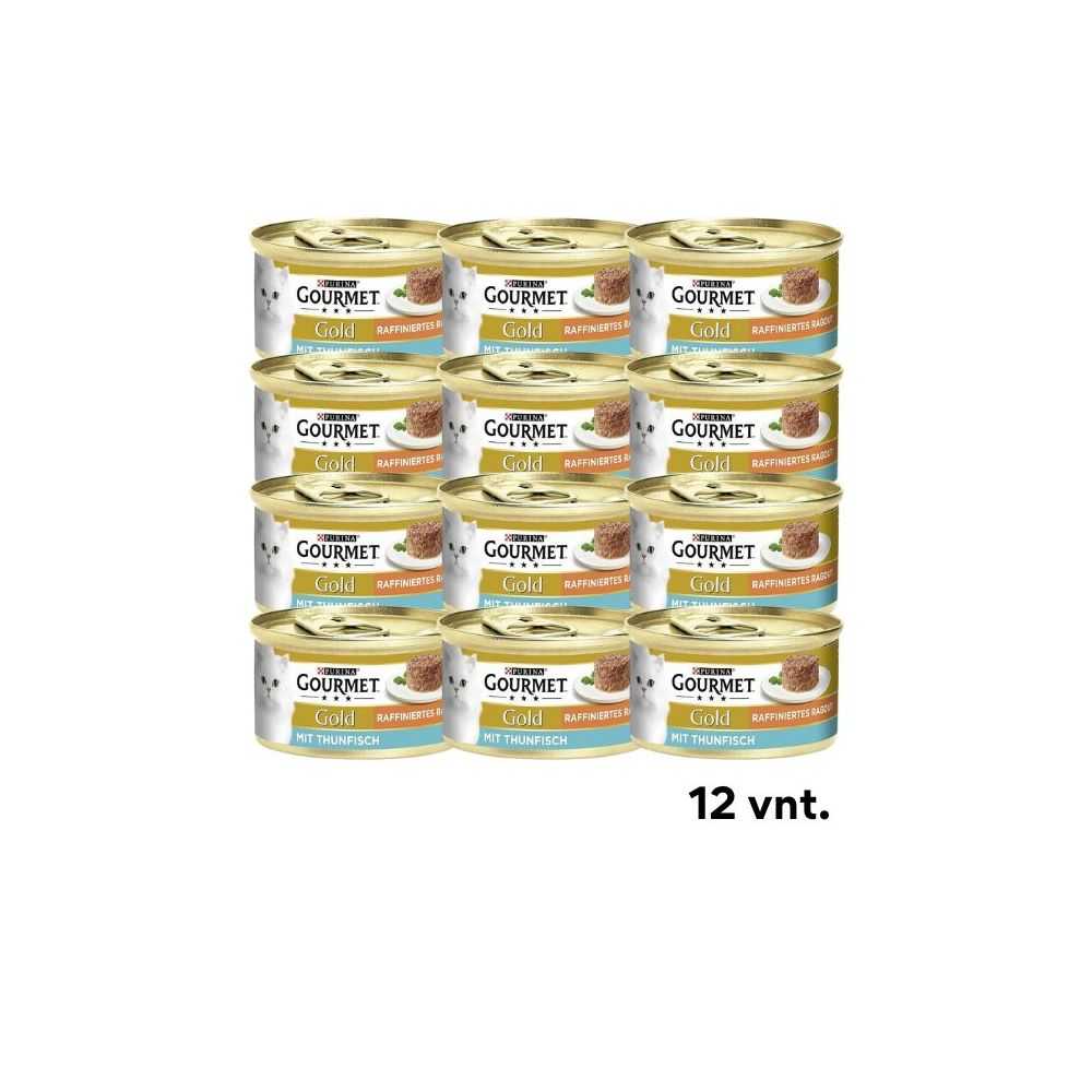 GOURMET Gold ragout - konservai katėms su tunu, 85g x 12vnt. (dėžė)