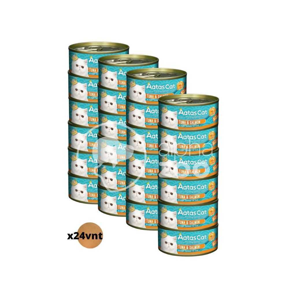 Aatas Cat Tantalizing Tuna & Salmon - konservai katėms, rinkinys 24 vnt.