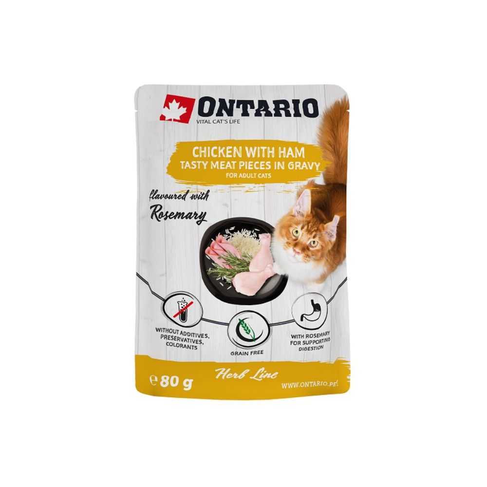 Ontario Herb Chicken with Duck - konservai katėms su vištiena ir antiena, 80g